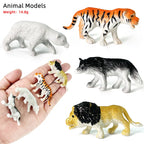 96pcs Animal Model Wild Jungle Zoo Plastic Action Figures Tiger Lion Collection Model Doll Educational Toy for Children Gift