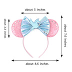 Nieuwste Mickey Mouse Oren Hoofdband Kid Adult Festival Party Pailletten Strik Haarband Vrouwen Baby Girl Party Haar Accessories