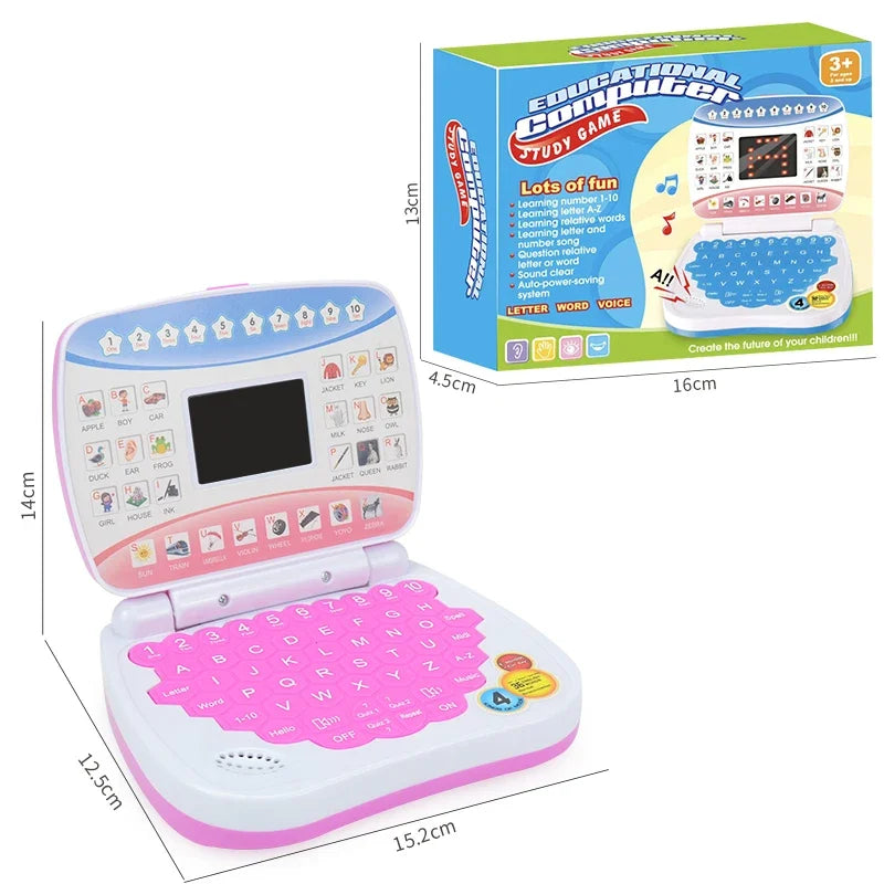 English Learning Small Laptop Toy for Children.Kids. Boys and Girls Computer for Aphabet ABC.Numbers.Words.Spelling.Maths.Music