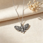 Death Moth Necklace Vintage Pendant Sugar Skull Gothic Butterfly Rock Emo Goth Hiphop Women Men Jewelry Halloween Accessories