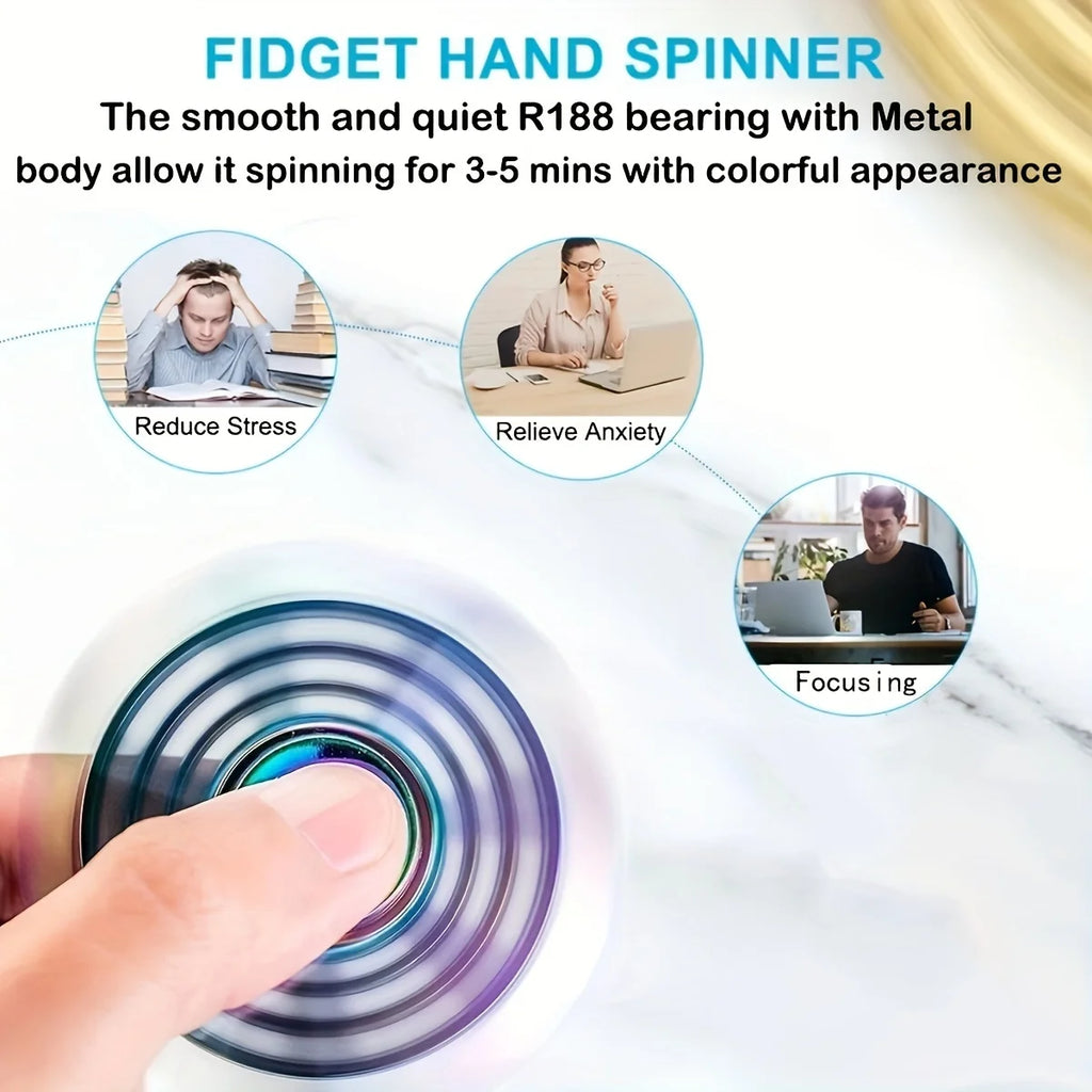 1 piece set colorful fidget spinner for adults zinc alloy stress relief toy office anxiety relief stress relief leisure gift