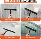 Matte Black Silicone Squeegee Streak Free Cleaning Shower Squeegee for Glass Bathroom Shower Doors Mirrors Tiles Car Windows