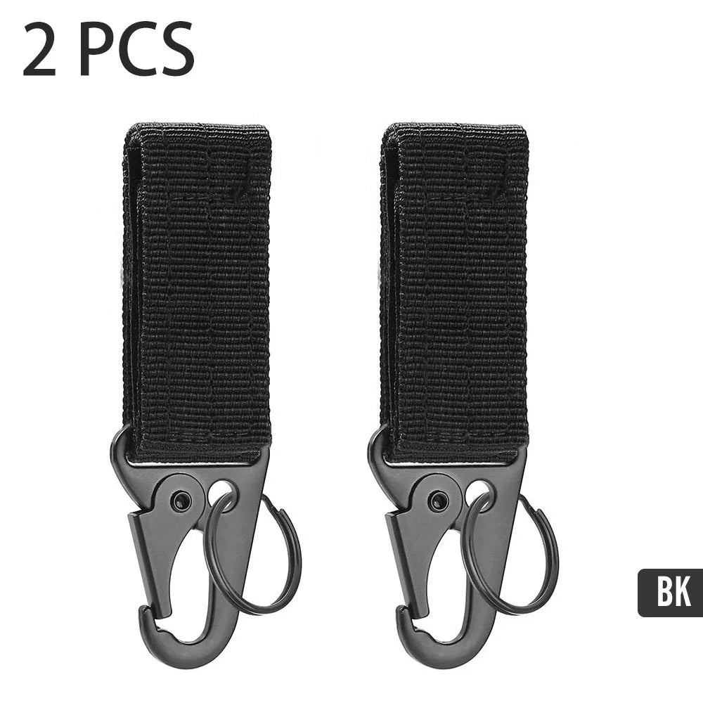 2/5 PCS.Tactical Hanging Buckle Molle Nylon Webbing Carabiner Belt Triangle Keychain for Outdoor Climbing Camping Tool Accessory