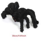 Giant Black Plush Spider Halloween Decoration 30-200cm Horror Haunted House Props Indoor Outdoor Party Scary Decor