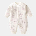 Winter Baby Jumpsuit Long Sleeves and Long Pants Warm Double-faced Fleece Cartoon Design for Boys Girls Bodysuit