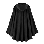 Medieval Black Hooded Cloak Halloween Retro Battle Warrior Cosplay Costume Cape Adults and Kids Dress Up Costume