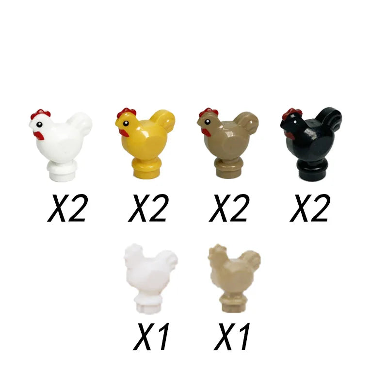 MOC Animal Scene Building Blocks Zoo Ducks Cat Dog Penguin Eagle Dove Wolf Bear Deer Shark Snake Mice Sheep DIY Toys Bricks K055