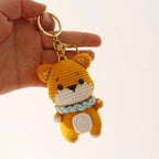 Creative Small Animal Doll Handmake Crochet Keyrings For Bag Pendant Cartoon Puppy Keychain Knitting Animal Doll Keyring Custom