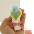 Exquisite Bouquet Series Crochet Keyrings Wholesale Handmaking Bouquet Keychain For Bag Pendant Knitting Flower Keyrings Custom