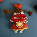 Cute Fruit Series Sausage Mouth Doll Crochet Keychains Custom Knitting Bag For Car Keys Holder Funny Doll Bag For Keys Storage