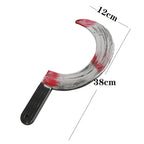 Halloween Bloody Knife DIY Party Decoration Sharp Plastic Toy Simulation Kitchen Knife Tricky Props Curved Knife Halloween Props