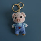 Creative Small Animal Doll Handmake Crochet Keyrings For Bag Pendant Cartoon Puppy Keychain Knitting Animal Doll Keyring Custom