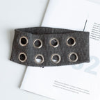 Punk Girl Hollowed Out Eyelets Wide Elastic Headband Stretchy Metal Rock Steampunk for Sports Headbands Hair Accessories