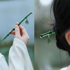 2pcs Chinese Fashion Hairpin Retro Bamboo Disc Hair Needle High-grade Resin Material Suitable for Women's Daily Hair Accessories
