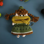 Cute Fruit Series Sausage Mouth Doll Crochet Keychains Custom Knitting Bag For Car Keys Holder Funny Doll Bag For Keys Storage