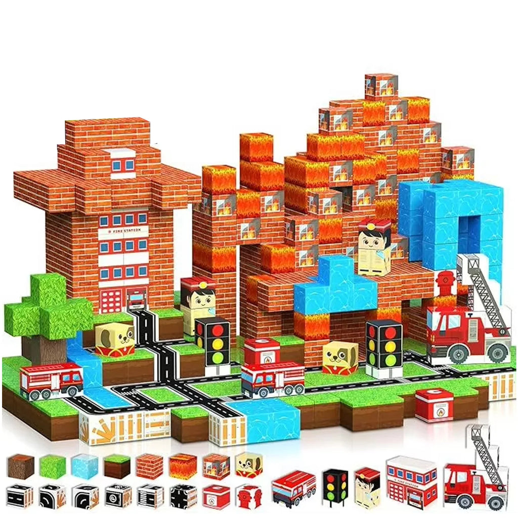 Sensory Montessori Stacking Cubes Construction Set Magnetic Building Blocks Magnet Cube Mine Set Toys Birthday Gift