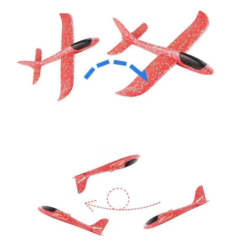 48cm Large EPP Foam Hand Throwing Aircraft Toys Gyratory Stunt Pressure Resistant Model Aircraft Outdoor For Boys Children Gift
