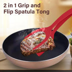 2 in 1 Grip Flip Spatula Clamp Egg Pancake Fish French Toast Omelette Making Non Stick Home Kitchen Cooking Turner Tool