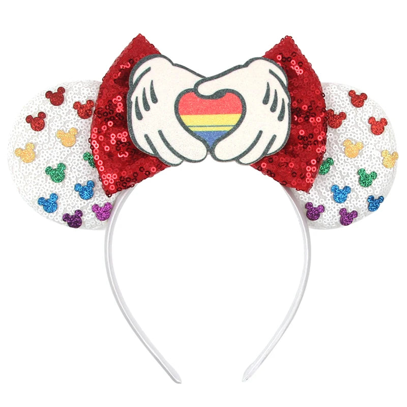 Nieuwste Mickey Mouse Oren Hoofdband Kid Adult Festival Party Pailletten Strik Haarband Vrouwen Baby Girl Party Haar Accessories