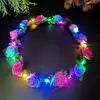 Luminous Rose Flower Headband LED Light up Wreath for Women Girl Bridal Wedding Party Hairband Christmas Valentine's Day Gifts