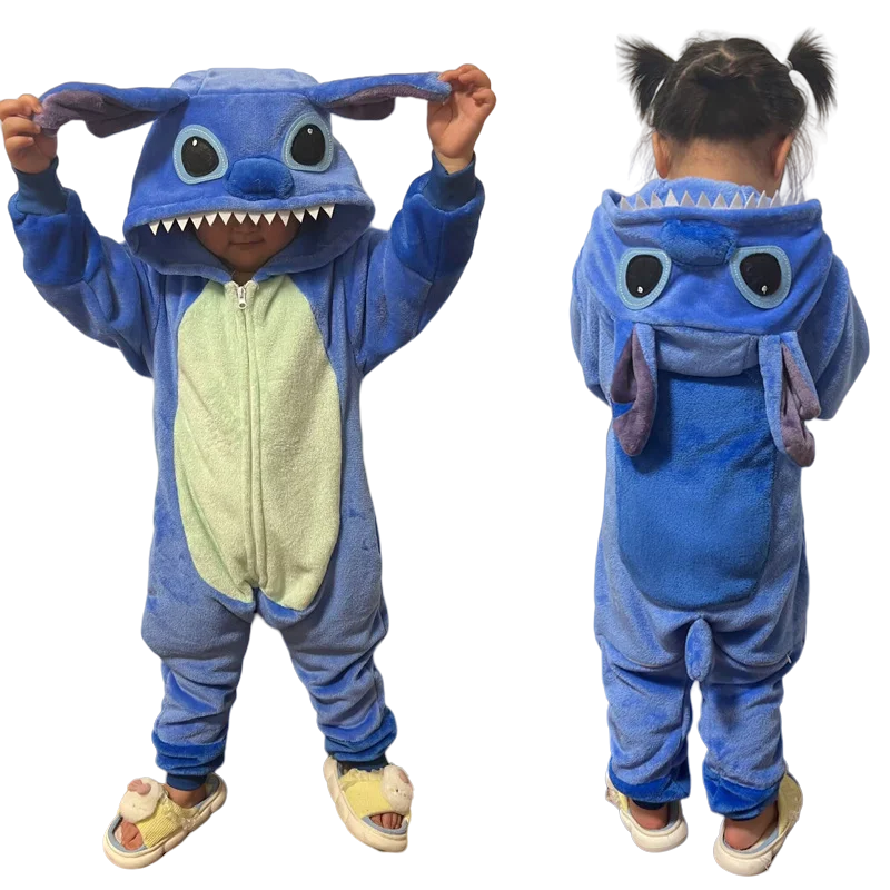 Cartoon Kigurumi For Children Kids' Animal Onesie Pyjamas Dog Wolf Dragon Dinosaur Halloween Carnival One-piece Costume Homewear
