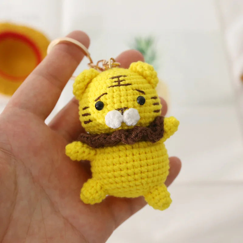 Cartoon Animal Doll Series Handmake Crochet Keychain Cute Sheep Doll Keyrings Crochet Puppy Keychains Gifts Custom Accessories