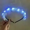 Luminous Rose Flower Headband LED Light up Wreath for Women Girl Bridal Wedding Party Hairband Christmas Valentine's Day Gifts