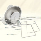 304 Stainless Steel Elevated Pet Bowl: Angled Tilted Feeder with Neck Support, Heat-Resistant & Easy-Clean for Crate or Home Use