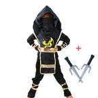 Red Ninja Costume Boy Halloween Japanese Samurai Costume Kid Ninja Jumpsuit with Ninja Foam Accessories Best Children Gift
