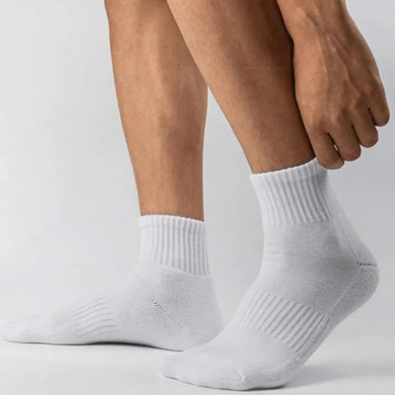 10/20/30 Pairs Neutral Solid Color Mid Calf Round Neck Socks Spring Autumn Sweat Absorbing Breathable All Season Sports Socks