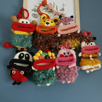 Funny Crochet Keychains Knitting Cute Sausage Mouth Doll Key Holder Knitted Storage Bag Keyrings For Car Keys Wholesale Custom
