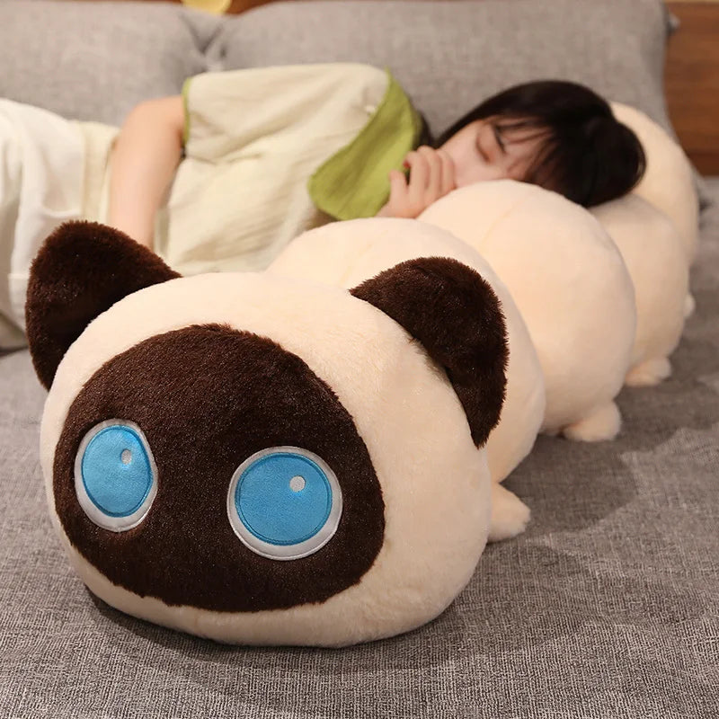 50/80/130CM Creative Cat Caterpillar Plush Toys Stuffed Soft Animal Long Pillow Funny Bed Cushion for Children Gift