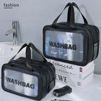 Dry & Wet Separation Transparent PU Makeup Bag