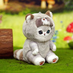 Cute Cat Disguised as a Long-Tailed Animal Plush Keychain Pendant Small Doll Gift Soft Keyring for Animal Lovers