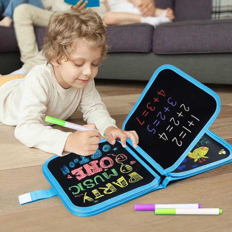 Erasable Doodle Book for KidsToddlers Toys Reusable Drawing Pads with 12 Watercolor Pens Preschool Toy Trip Writing Painting Set