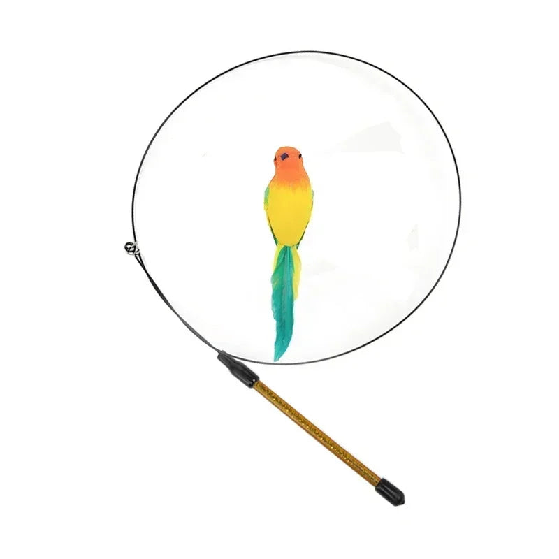 Simulation Bird Cat Toys Funny Interactive Peacock with Bell Cat Stick Toy for Kitten Playing Teaser Wand Toys Pet Cats Supplies