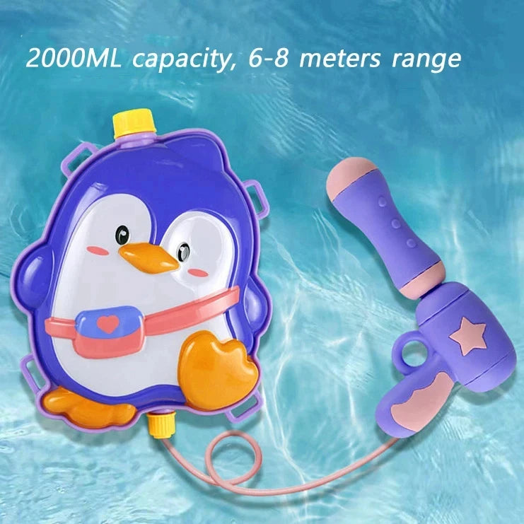 Cartoon Water Guns Toy Summer Kids Outdoor Beach Backpack Water Guns Toy Children's Interaction Water Fight Game Toys Water Guns