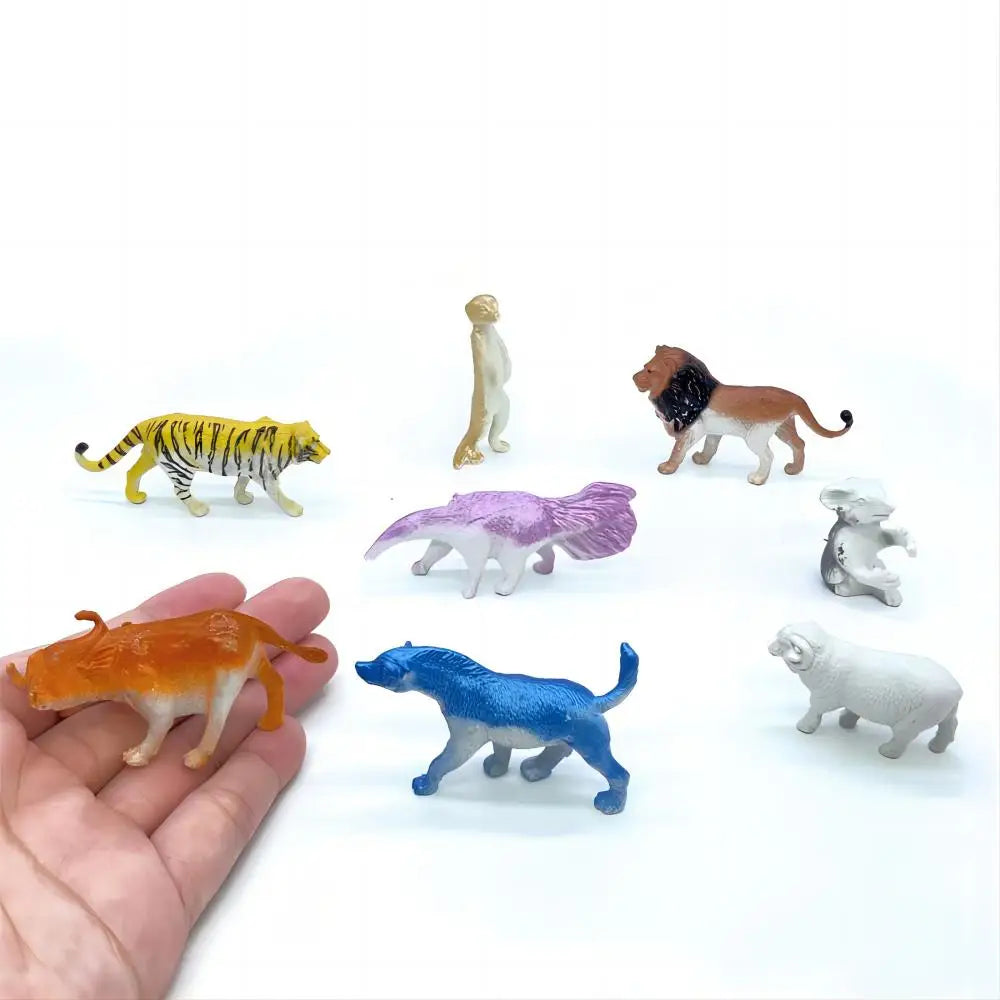 96pcs Animal Model Wild Jungle Zoo Plastic Action Figures Tiger Lion Collection Model Doll Educational Toy for Children Gift