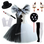 The Clown Costume Terrifier Art Girl Black White Fancy Tutu Dress Horror Joker Dress for Girls Halloween Carnival Party Costumes