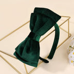 Solid Velvet Bow Headband For Girls Sweet Double-Layer Large Bownot Adjustable Hair Hoop Children Women Headwear Accessories