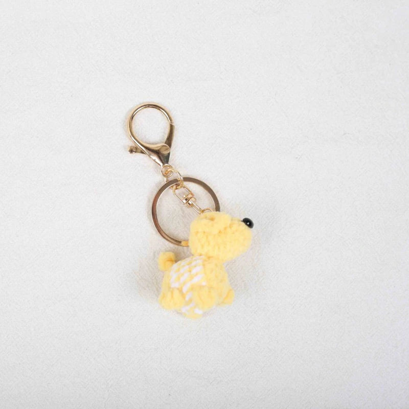 Mini Animal Doll Series Crochet Keychain Knitted Small Rabbit Doll Keyrings Mini Puppy Cute Keychain Wholesale Custom Accessory