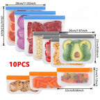 5/10pcs Silicone Food Grade Storage Containers Leakproof Containers Reusable Ziplock Freezer Fresh Bag Food Storage Sealed Bag
