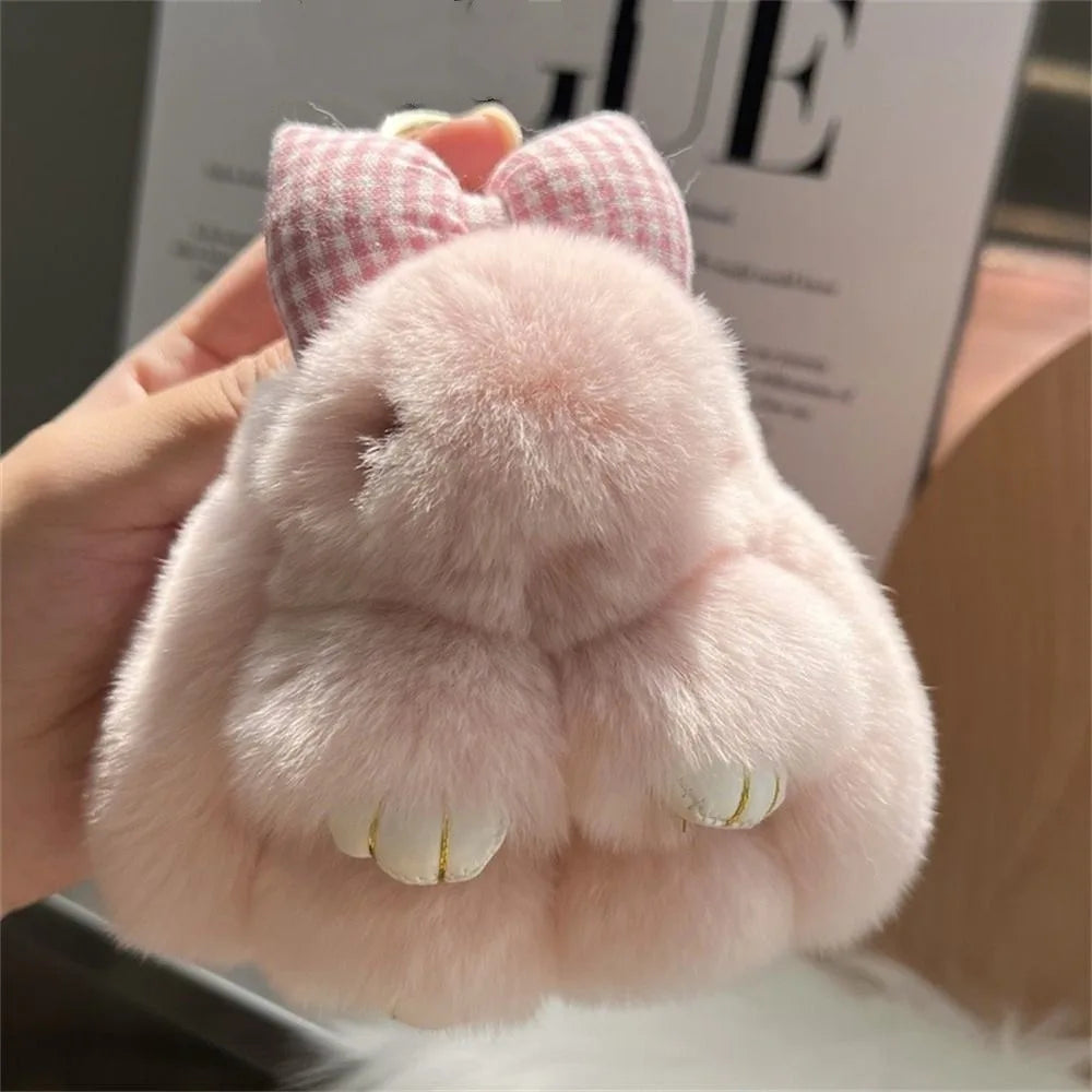 Pendant Plush Toy Bags Pendant Jewelry Ornament Fluffy Toy Doll Plush Bunny Keyring Plush Bunny Keychain Rabbit Fur Keychain