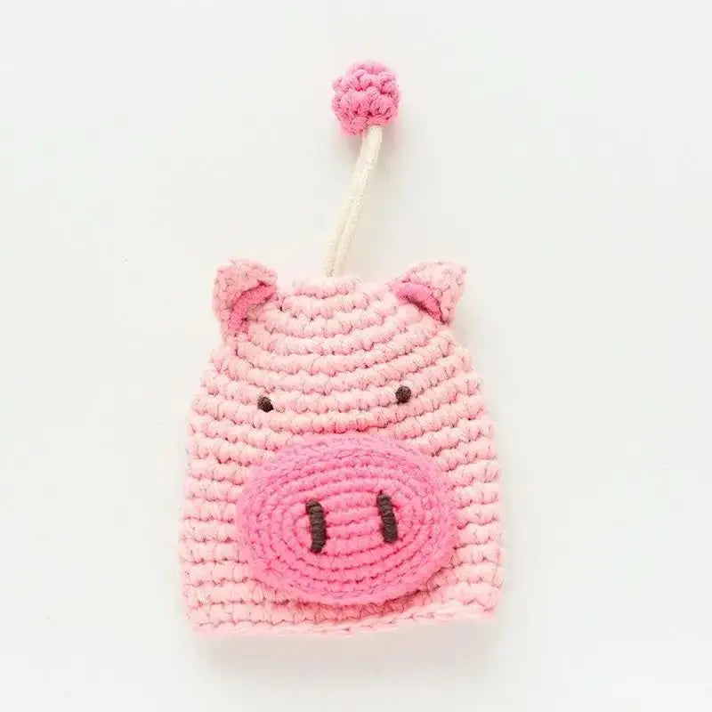 Cute Animal Doll Crochet Keychains For Keys Storage Funny Puppy Series Knitted Bag For Car Keys Holder Keyrings Custom Wholesale