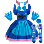 Girls Stitch Cosplay Dress Cute Cartoon Disney Movie Style Costume for Halloween Carnival Stage Performances & Kids' Dress-Up