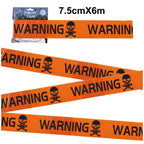 Halloween Decoration Caution Tape Window Prop Skull Zombie Warning Tape Signs Halloween Props Party Favors Haunted House Décor