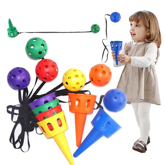 Kids Throw and Catch Ball Game Set Outdoor Toy
