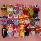 Funny Crochet Keychains Knitting Cute Sausage Mouth Doll Key Holder Knitted Storage Bag Keyrings For Car Keys Wholesale Custom