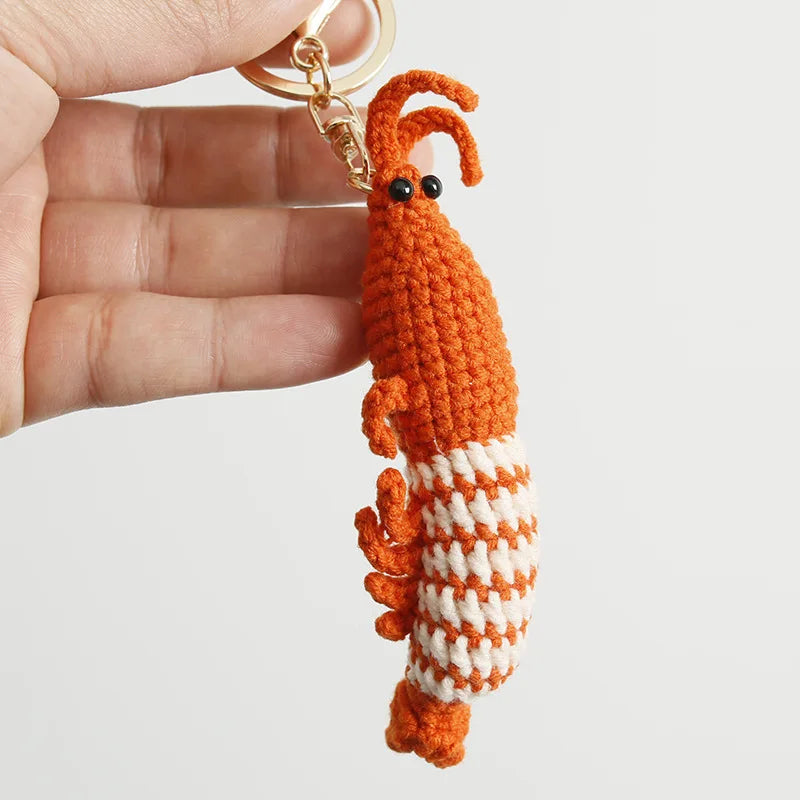Unique Stingray Design Crochet Keychain Handmaking Knitted Fish Keyrings Cute Marine Series Knitting Keyrings Custom Accessories