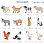 Oenux Montessori Miniature Lion Shark Horse Dinosaur Animals Model Set Action Figures Figurine Zoo Cute Education Kids Toy Gift